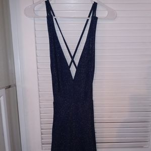 LuLu's blue sparkly mini skater dress